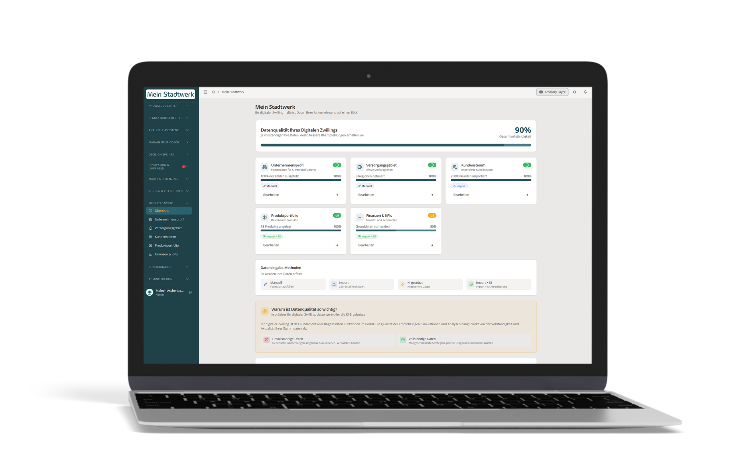 Mockup io.cortex Unternehmenswissen