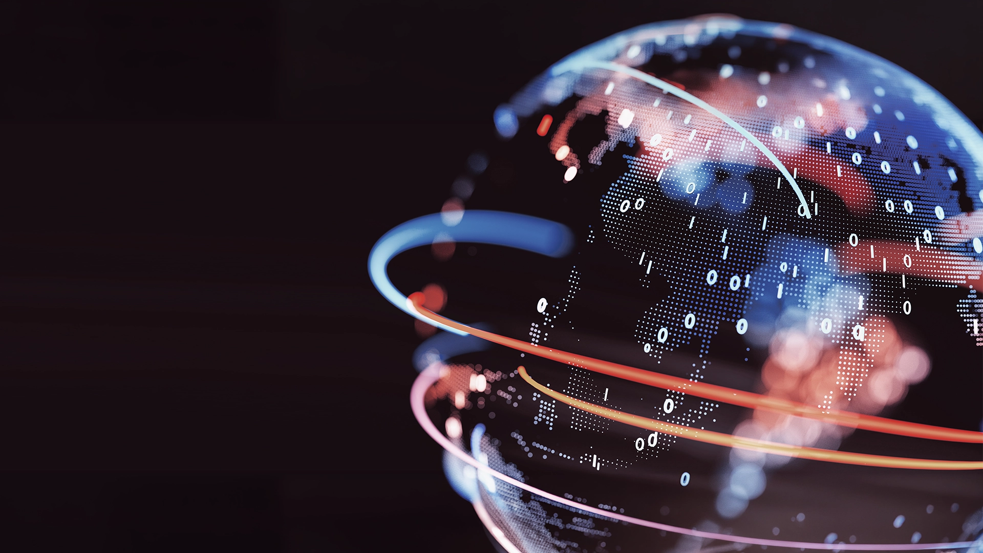 Globus bestehend aus Digitalen Linien und Zahlen